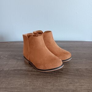 Cat & Jack Toddler Girls Light Brown Zip Boots Booties Size 6